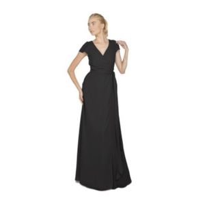 Joanna August Aurele Long Black Wrap Dress